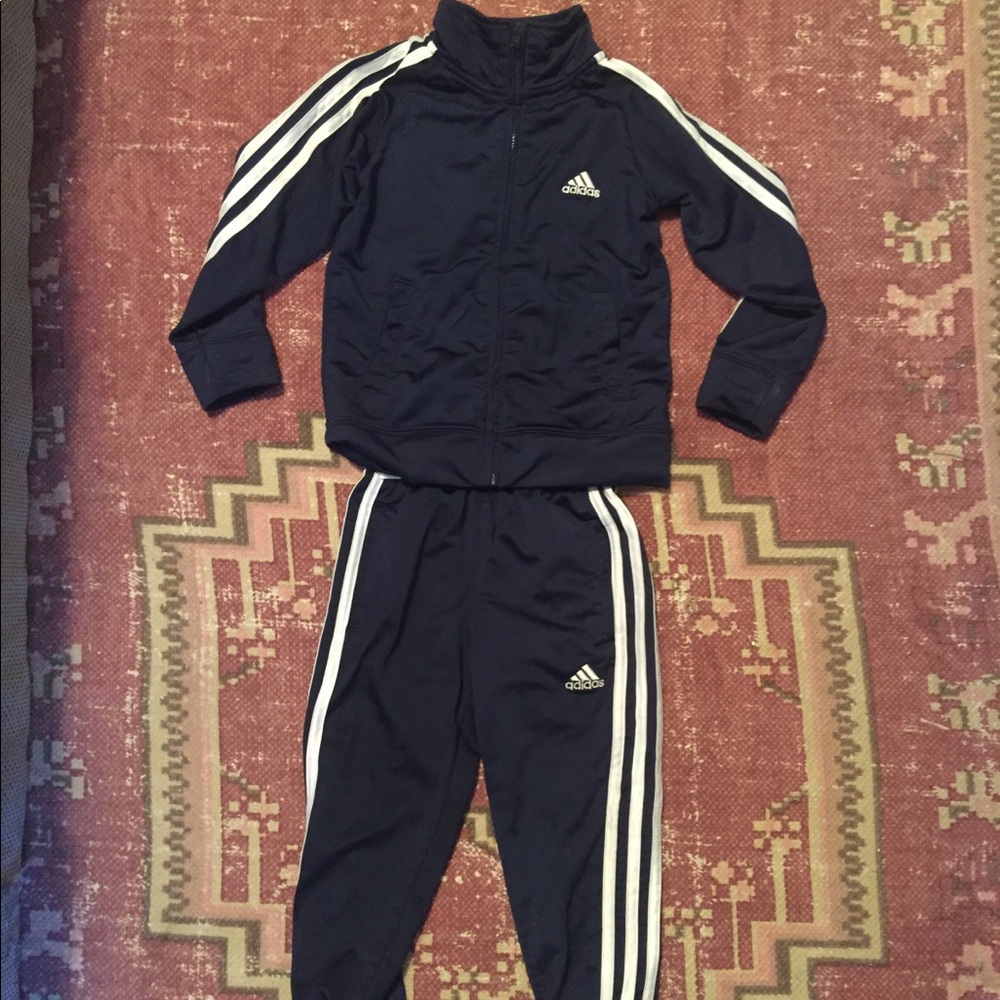adidas 2-Pc. Navy Blue Pant & Jacket Set - 4T